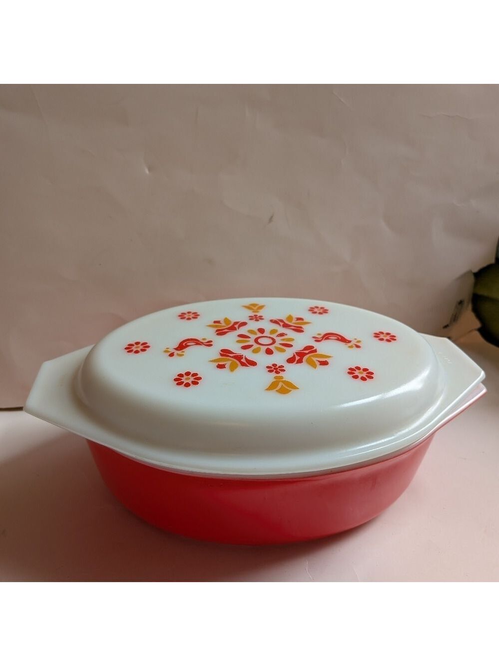 Vintage Pyrex Red Friendship Casserole Dish With Lid in VGUC